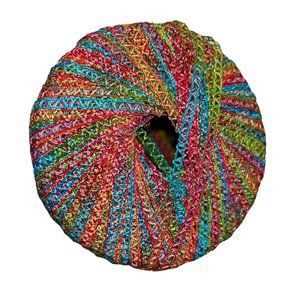 Filati FF KARNAK Cotton Nylon Multicolor DK Ribbon Yarn Rainbow Blue Pink